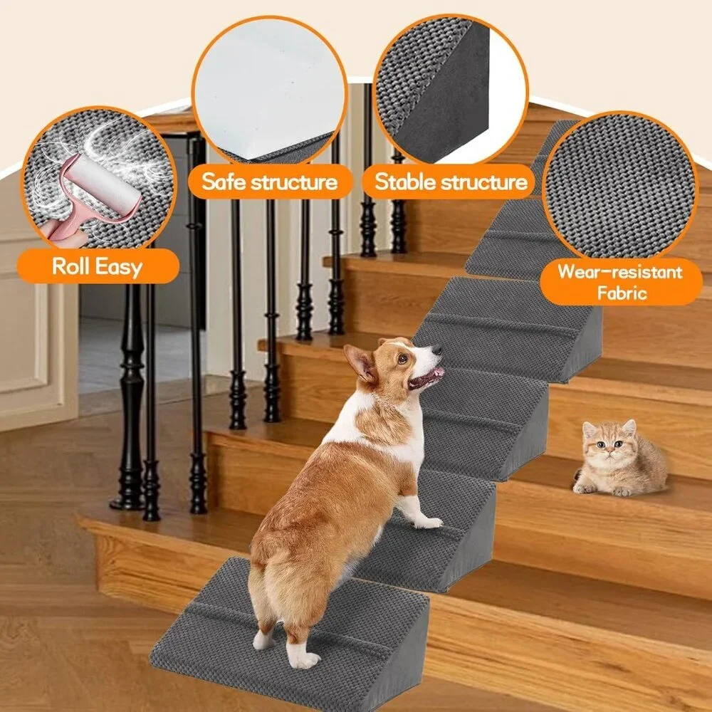 2026 Upgrade Non-Slip Dog Ramps/Stairs for Staircase 6 Pack
